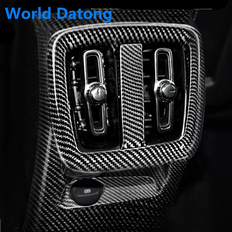 

Carbon fiber drawing Rear Seat Armrest Box Anti Pad Kick Panel Protect Molding Cover Kit ABS Trim for VOLVO XC40 2018 2019 2020