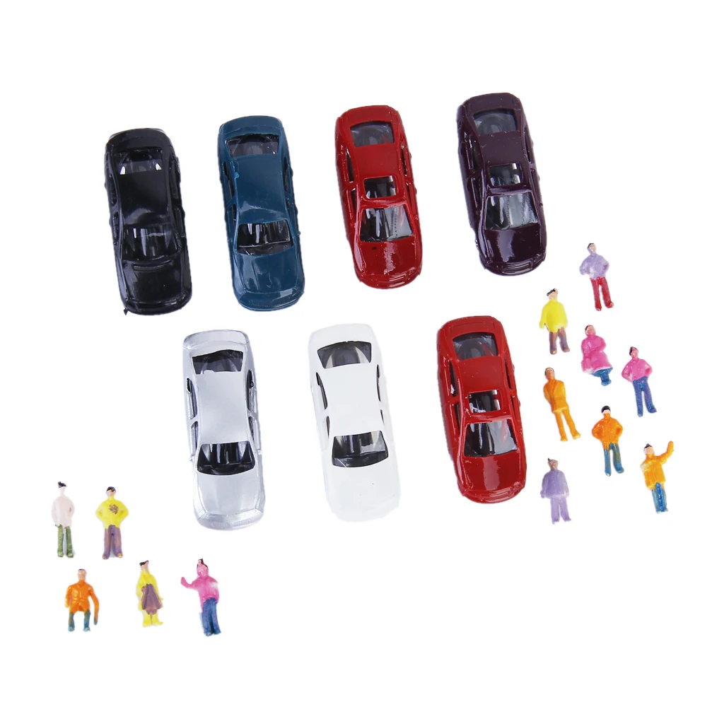 50Piece Painted Model Cars Building Train Layout Scale N (1 to 150 Scale)