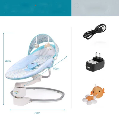 Standard blue 88/5000 Детское кресло-качалка электрическое с Bluetooth-музыкой Четырехступенчатая регулировка Детское кресло-качалка - Цвет: Standard blue