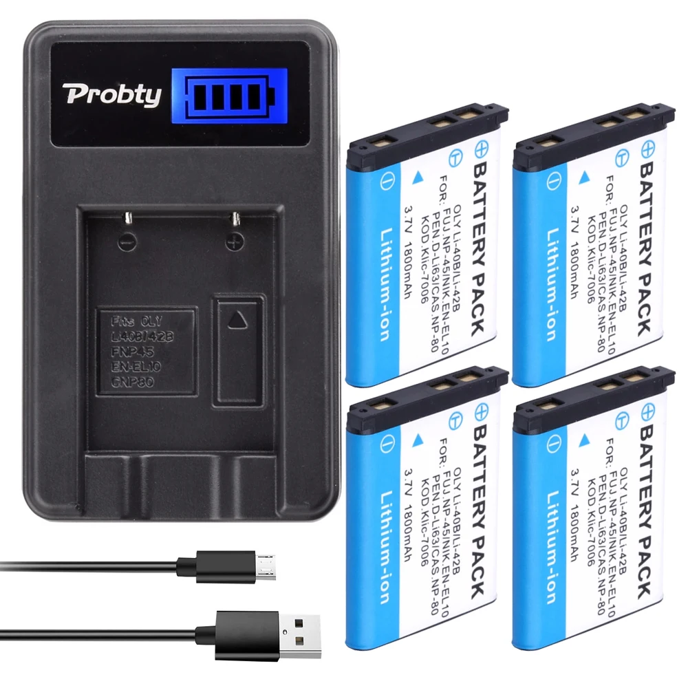 DuraPro 2Pcs 3.7V 1200mAh EN-EL10 Li-40B NP-45 Battery LCD USB - View #9