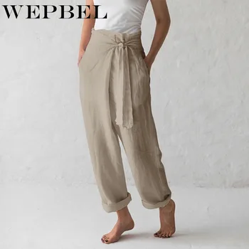 

WEPBEL New Women Casual Style Trousers Handsome High-Waist Solid Classic Female Pants Streetwear Office Lady Loose Trousers