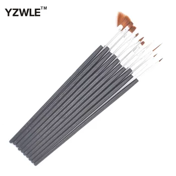 

10 Pcs/Pack Black Professional Nail Brushes Nail Art Painting Brush Gel Nail Brush UV Gel Design Pen Painting Brush 37