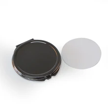 DIY складной компактный Черный Металлический Макияж Зеркало+ сублимационный пустой 10/лот#18032-5