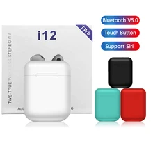 I12 TWS всплывающие беспроводные Bluetooth наушники I12 матовая цветная Спортивная шумоподавление супер бас мини гарнитура 5,0 для HuaWei Android
