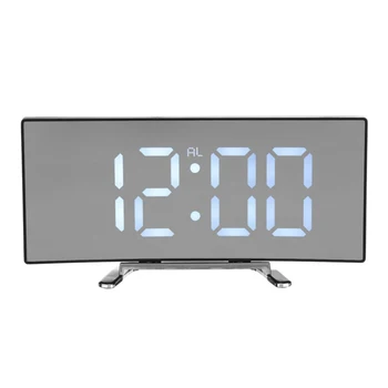 

USB Alarm Clock Bedroom Indoor Night mode Home Décor Black Mirror Display