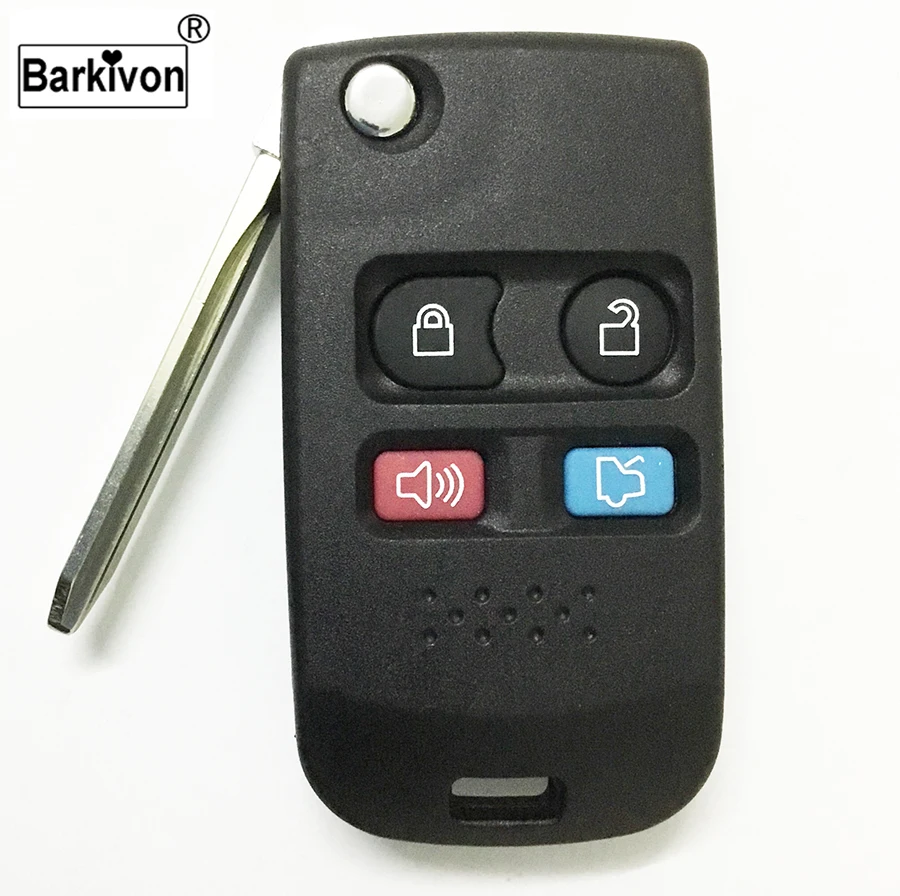Barkivon Modified 4 Button Flip Folding Key Case Shell for Ford Focus Escape Expedition Explorer Fusion Mustang Taurus Mercury | Автомобили