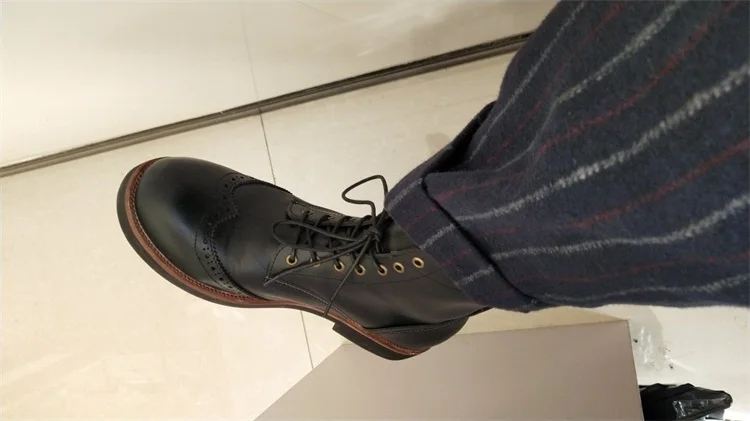 Zapatos de hombre; Европейский стиль; Brock wind; повседневная черная рабочая одежда; короткие ботинки; Мужская и женская кожаная обувь в винтажном стиле; ботинки челси