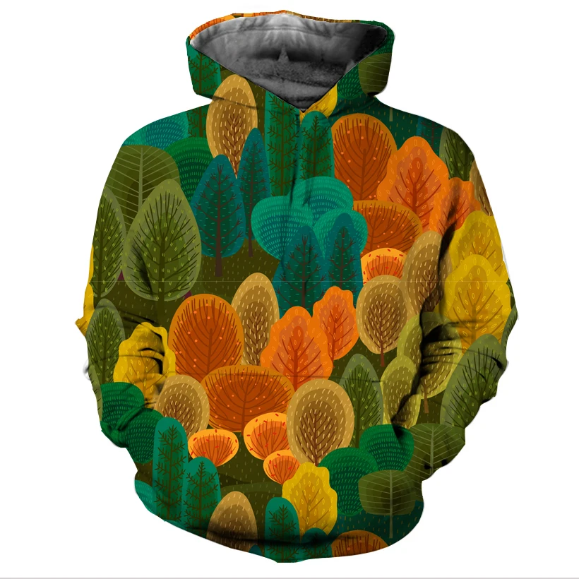 

REAL American SIZE Autumn Forest high quality 3D Sublimation Printing Hoody Hoodie Plus size 5xl 6xl