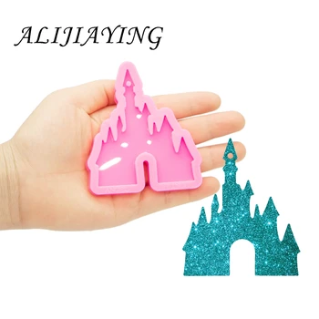 

Shine Inside Castle Keychain Mold Silicone mould for Resin Epoxy Craft DIY Jewelry Pendant DY0479