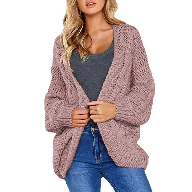 

Mahua cardigan pure color thick needle loose large size