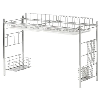 

Drain basket kitchen sink stainless steel tableware storage basket household dishes finishing racks 66390