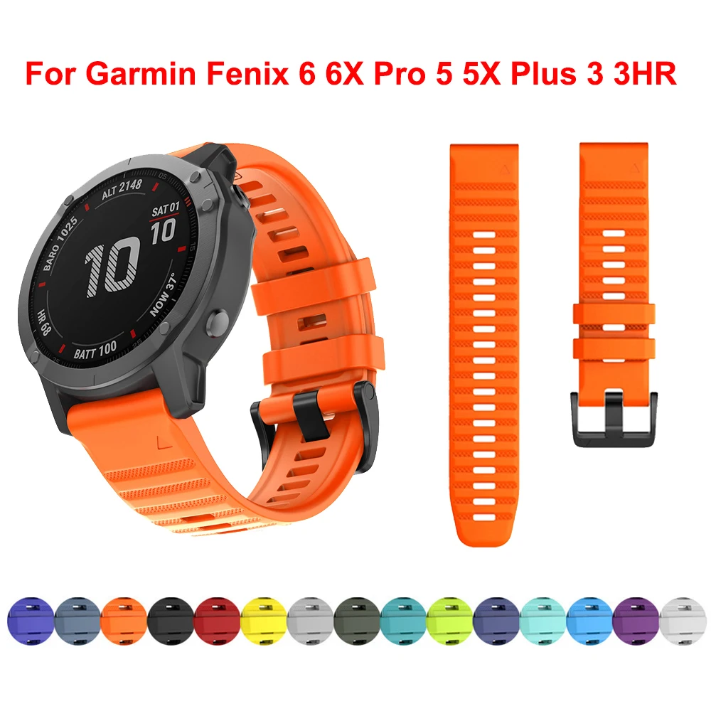 Ремешок силиконовый для наручных часов Garmin Fenix 5 5X 3 3HR 6X 6 6S Pro S60 MK1|Смарт-аксессуары|
