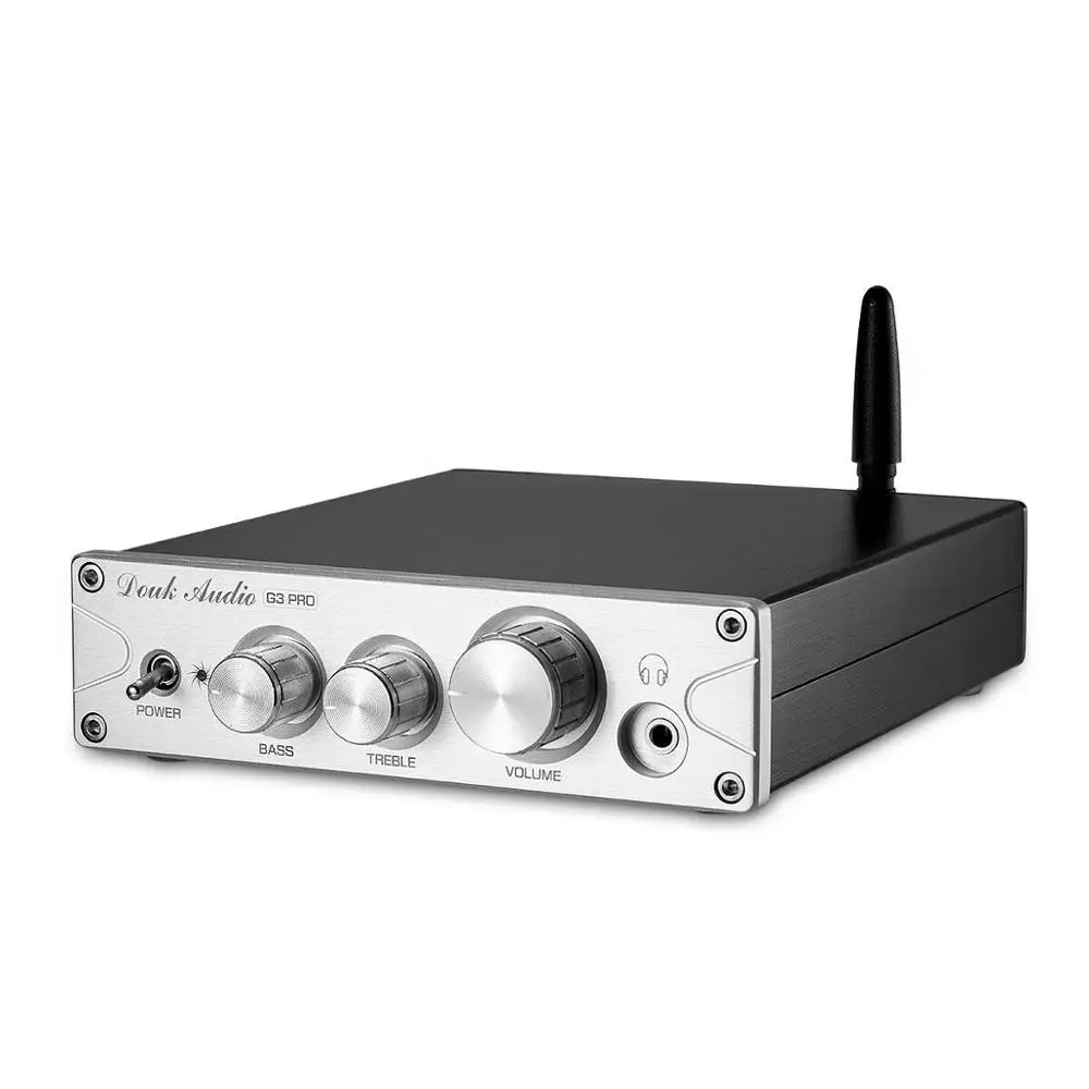 Серебристый Douk аудио HiFi TPA3116 Bluetooth 5,0 APTX ES9018K2M DAC стерео усилитель мощности усилитель для наушников 200 Вт - Цвет: Серебристый