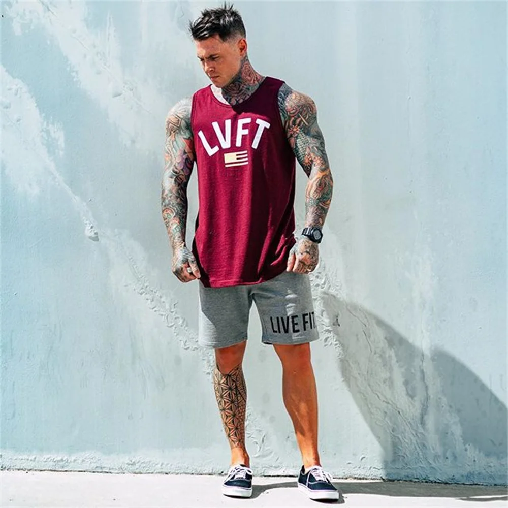 Brand Gyms Clothing Mens Bodybuilding Tank Top Running Cotton Sleeveless Vests Sweatshirt Fitness Workout Sportswear Tops Male