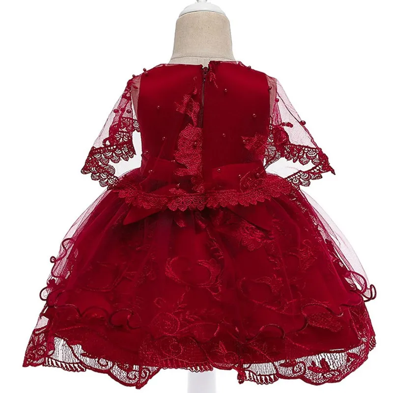 Платье для девочек; розовое платье без рукавов с лепестками для крещения; одежда для дня рождения для маленьких девочек 1 год; кружевное бальное платье на крестины для маленьких девочек