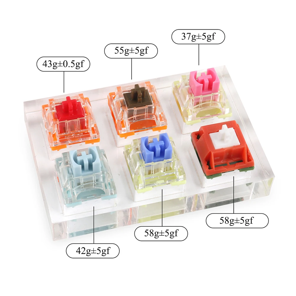 

TTC Switches Tester TTC Gold Red Gold Brown Gold Pink White Watermelon Switches 4 6 Switches Tester With Transparent Keycaps