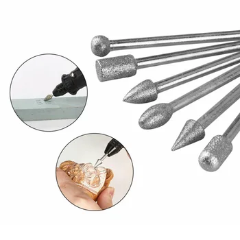 

20PC 120 Grit Electroplated Diamond Burr Set Drill Bit Set Rotary Grinding Tool 20*Grinding Burr Drill Bits Wood, Glass, Metal