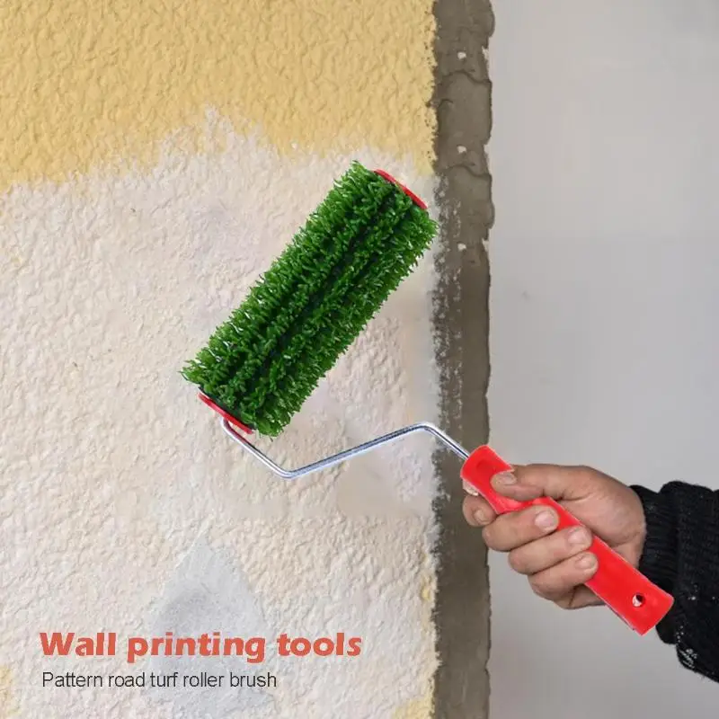 Печать рисунка краски ролик с ручкой украшение дома DIY зернистая краска ing тиснение ролик стены кисти инструменты
