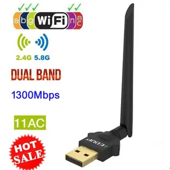 

Wireless USB WiFi Adapter 1300Mbps wi fi Dongle PC Network Card wifi 5Ghz Adapter Lan USB Ethernet Receiver AC Wi-fi Antenna USB