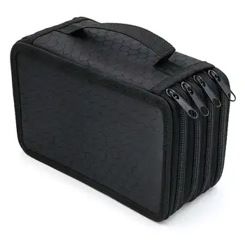 

72 Holes 4 Layers Pencil Case For School Student Oxford Bag Marker Storage Colored Pencils Pen School Supplies Black