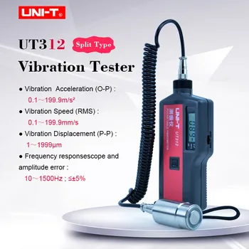 

UNI-T UT312 Split Type vibrometer Digital Vibration Tester acceleration velocity displacement Measure 2k count LCD Display