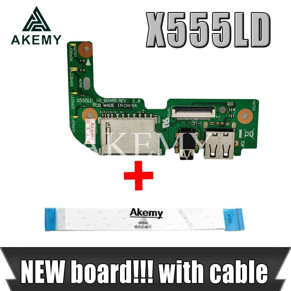 Оригинал с кабелем для For Asus X555 X555L X555LD X555LD_IO USB аудио кард ридер плата REV: 2 0 MB 100%
