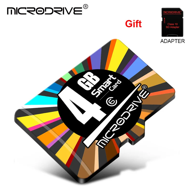 4GB sd-карта micro sd карта 8 Гб 16 Гб Флешка Cartao de memoria 32 Гб 64 Гб 128 Гб micro sd карта памяти 256 г Подарочный адаптер - Емкость: 4GB