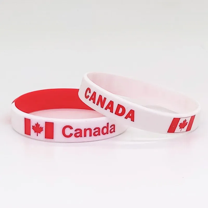 5pcs Canada Flag Wristband Men Women Friendship Bracelet Silicone