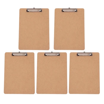 

Clipboard Pack of 5 Standard Clip Hardboard for Classroom and Office Use Low Profile Clip Standard A4 Letter Size