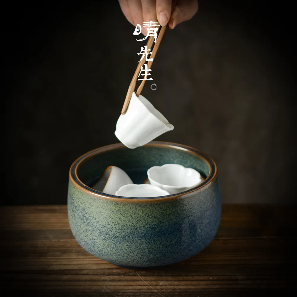 

Moss Fambe Manual Coarse Pottery Tea Wash Tuba Wash Teacup Wash Ceramics Coarse Tao Jian Shui Tea Bucket Tea Set