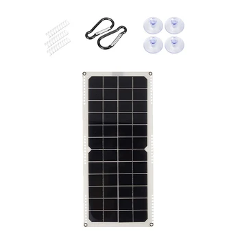 

HFES Solar Panel 20W 12V Semi-Flexible Monocrystalline Solar Cell DIY Module Cable Outdoor Connector Battery Charger