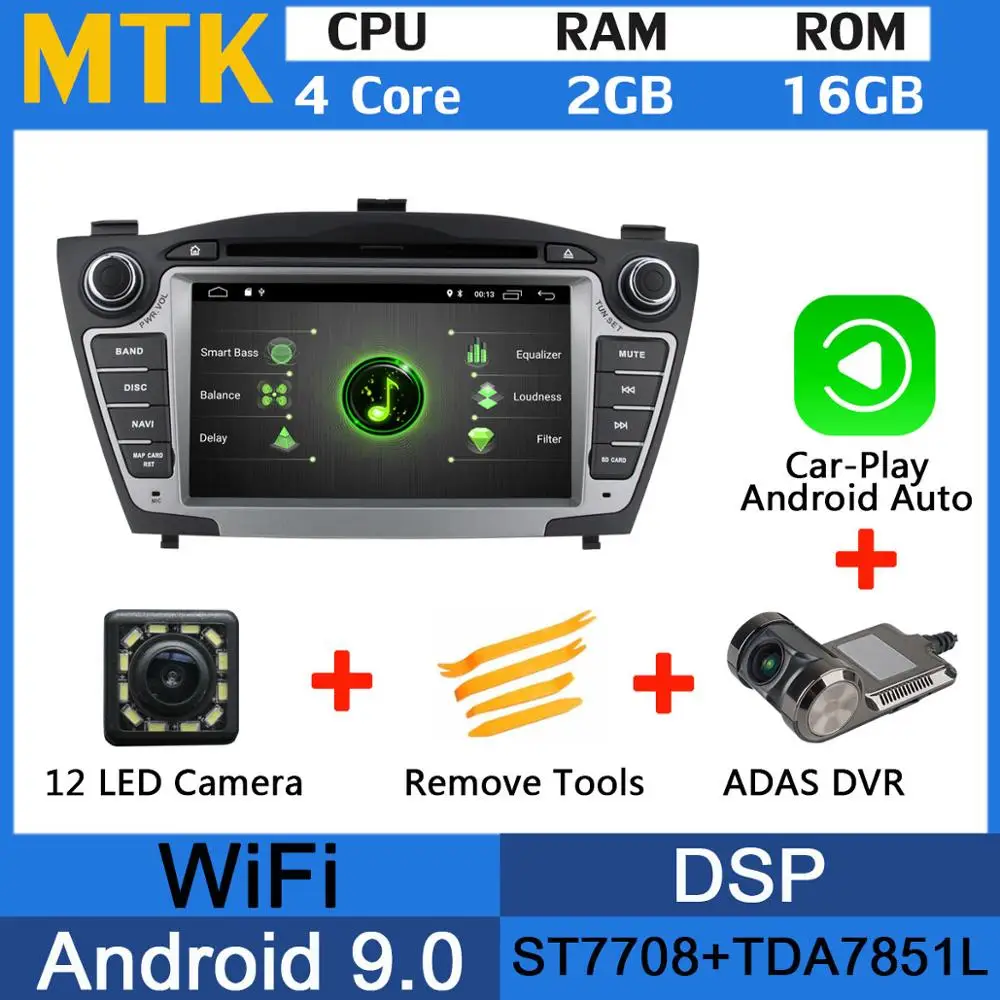 MTK-CarPlay ADAS " Android 9,0 Восьмиядерный 5 USB порт Автомобильный dvd-плеер для hyundai IX35 2010 2011 2012 2013 автомобильный Радио gps Мультимедиа DSP - Цвет: MTK-CarPlay ADAS