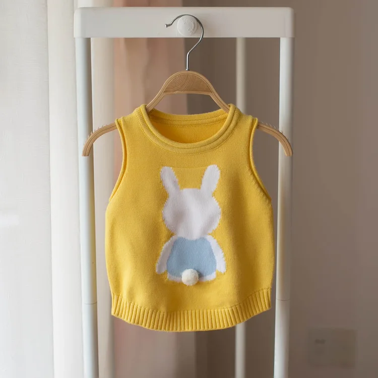 Mmtkids/Коллекция года, весенний Детский свитер в Корейском стиле жилет для девочек детский жилет с кроличьим хвостом для маленьких детей, H082