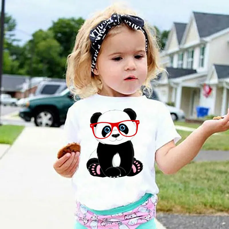 Baby T Shirt Summer Casual Clothes Fashion Girls T Shirt Panda Print Kids T Shirt For Boys Crew