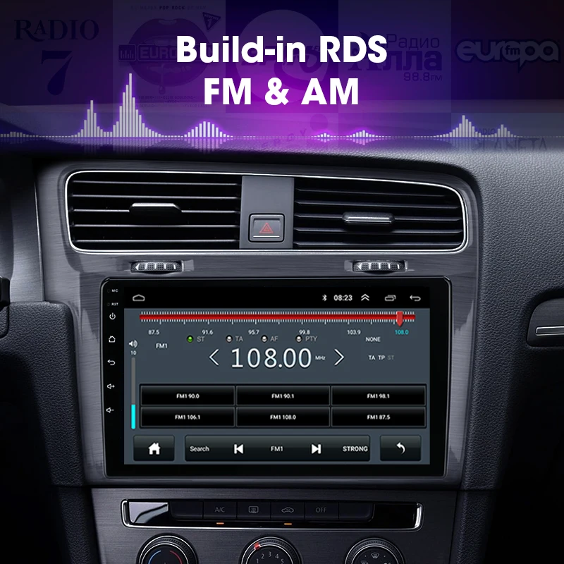 JMCQ 1" RDS для Volkswagen VW Golf 7- автомобильный Радио Android плеер gps Bluetooth Мультимедиа Видео плеер стерео с рамкой