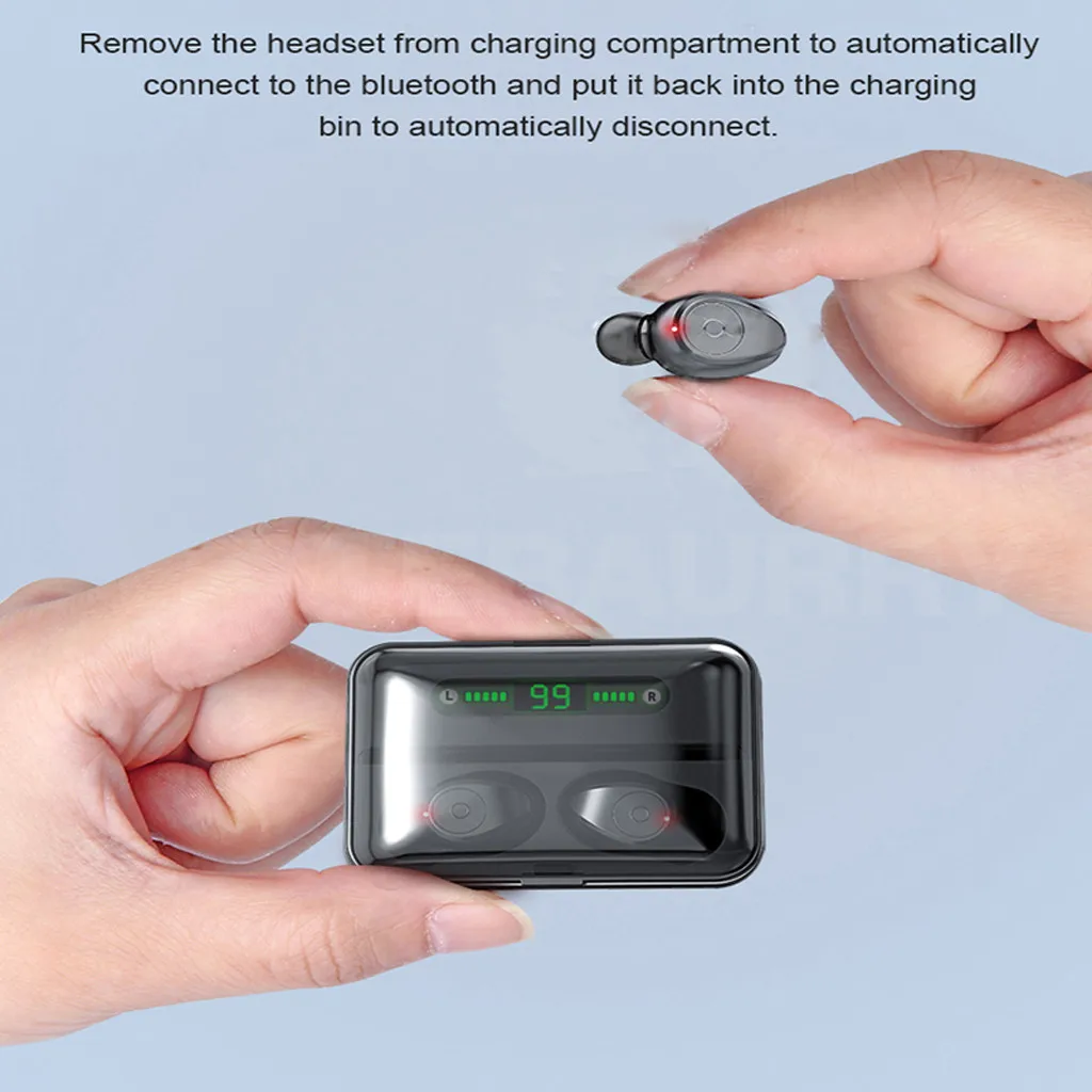 Mini TWS Wireless Bluetooth Earphone Noise Cancelling Stero Earbuds Earphones Headset 20000mah Power Bank with Microphone z1106