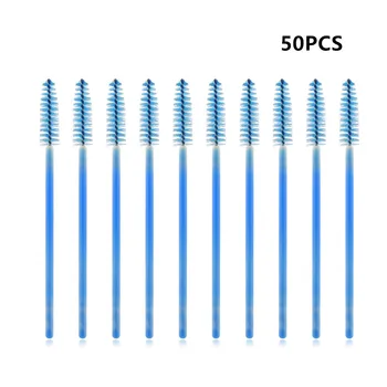 

50pcs/lot Blue Disposable Eyebrow brush Mascara Wand Applicator Spoolers Eye Lashes Cosmetic Brushes Set makeup tools TM218