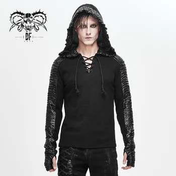 

Devil Fashion Men's Gothic Knit Long Sleeve Pullover Tops Street Hip Hop Hoodies Cool Casual Tee