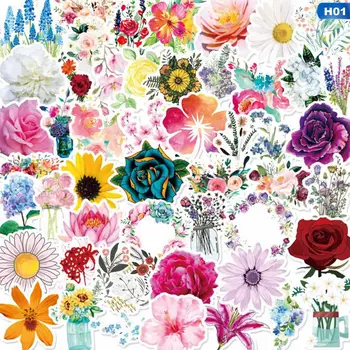 

50pcs/box Flower Totem Memo Stickers Pack DIY Posted It Kawaii Planner Scrapbooking Stickers Stationery School Supplies Escolar
