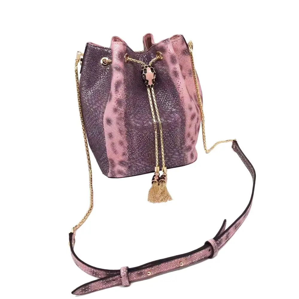 Echte Schapen Leer Vrouwen Bag Chain Purse Mode Crossbody Tas Luxe Snake Patroon Schoudertas Designer Dames Emmer Handtas Echte Schapen Leer Vrouwen Bag Chain Purse Mode Crossbody Tas Luxe Snake Patroon Schoudertas Designer Dames Emmer Handtas
