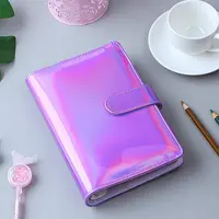 A6 PU Leather Notebook Refillable 6 Ring Binder Cover ,Rainbow Binder Budget Planner Cash Envelopes,with Magnetic Buckle Closure 2