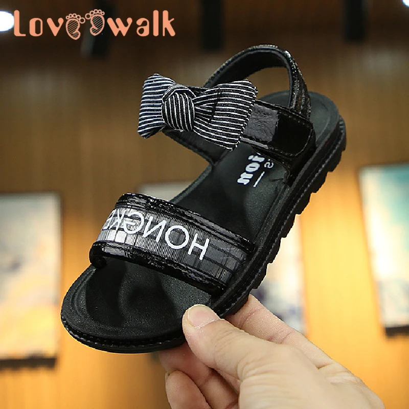 

Sandals Kids Girls Shoes Big Now-knot Children Beach Sandals Soft Casual Big Kids Slide New Arrival Summer Shoes For Girls Pink