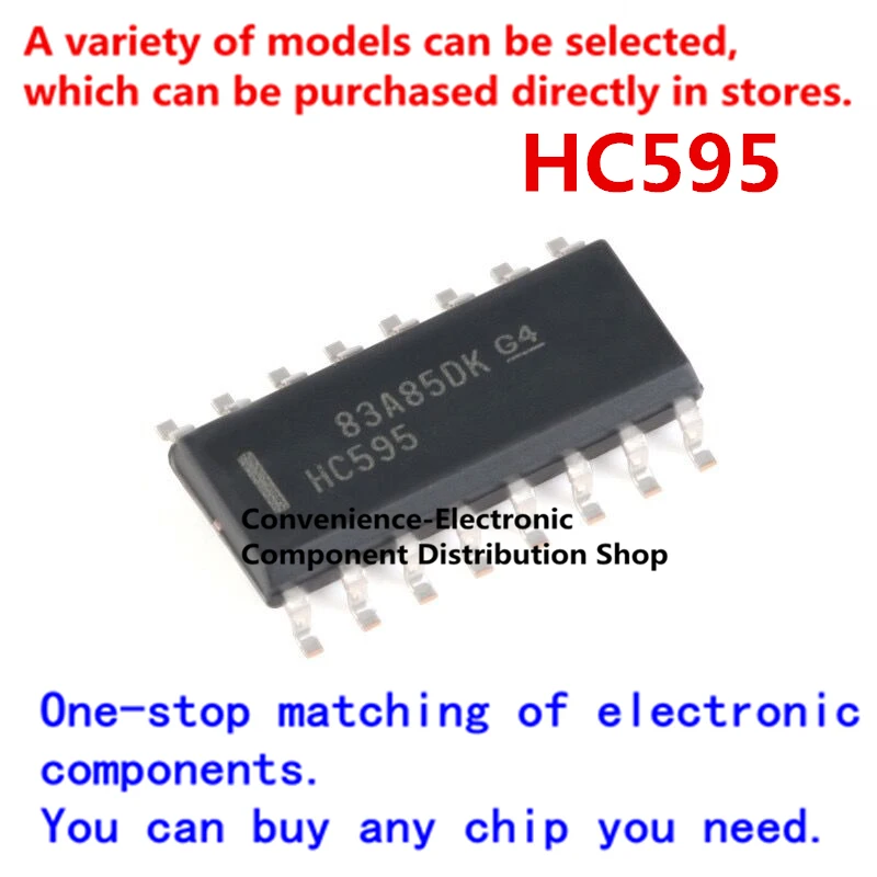 

10PCS/PACK HC595 74HC595D Eight-bit shift register of SN74HC595DR SOIC-16 tri-state output register