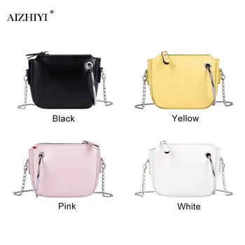 

Simple Crossbody Shoulder Bags Classic Texture Delicate Creative Chic Women Pure Color PU Leather Small Chain Handbag