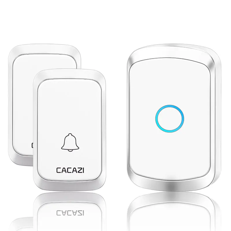 CACAZI Home Intelligent Wireless Doorbell Sets for Outdoor Waterproof 300M Romote Control US EU UK AU Plug Chime Cell Bell