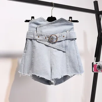 

Women Summer Denim Shorts Jeans Women Waisted Short Jeans New Femme Push Up Skinny Slim Denim Shorts