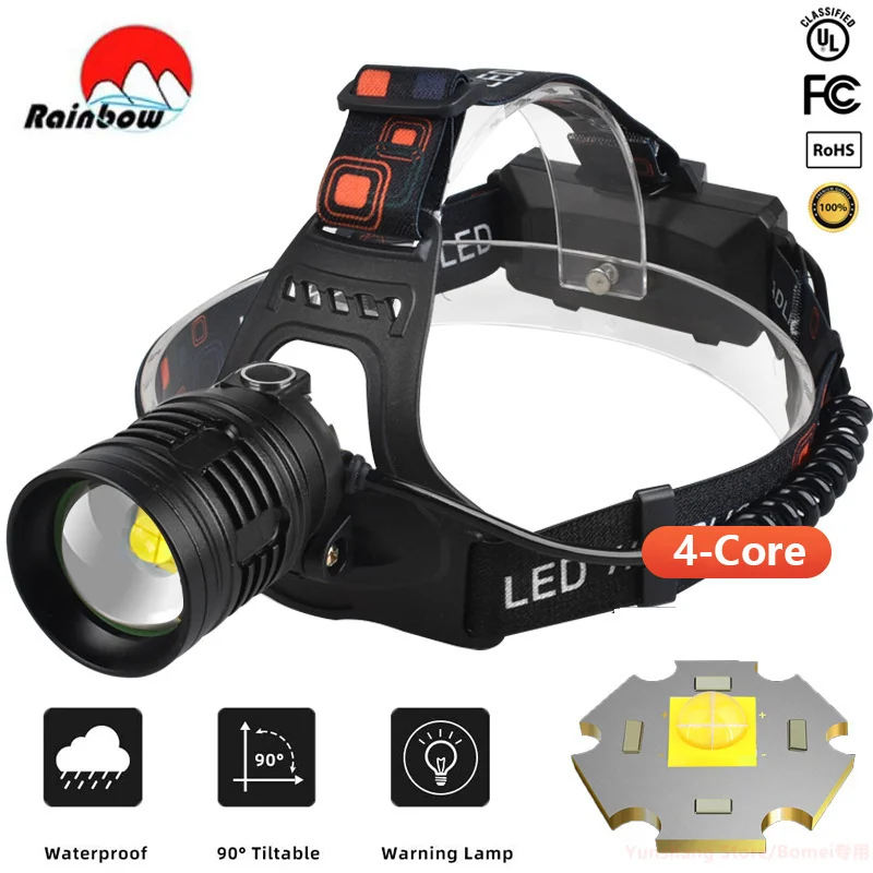 The Most Bright XHP50 Powerful Led Headlamp 500M Zoomable Headlight USB