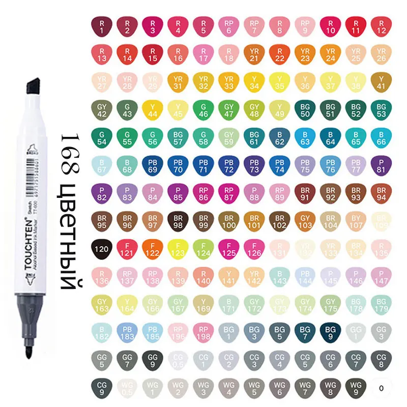 168 Colors Pen Marker Set Dual Head Sketch Markers - 30/40/60/80/168 Color  Art - Aliexpress