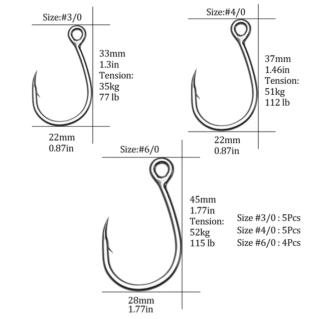 1pack KAIJU Fishing Hooks 10121NP-DT size8-size8/0 High Carbon