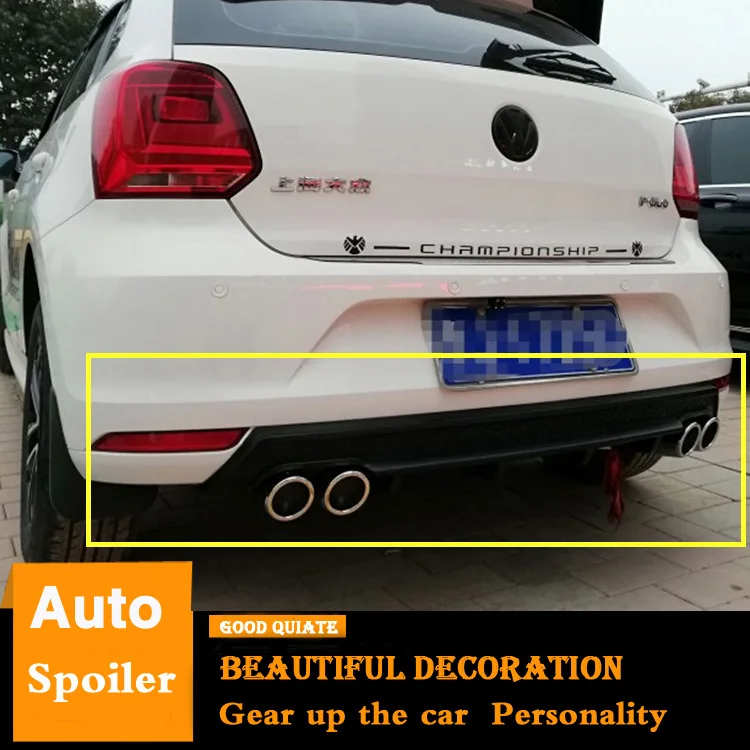 Для 2014 2018 Volkswagen Polo задний бампер диффузор защитные бамперы Задний Спойлер ABS